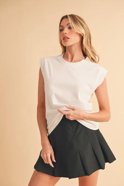 Aemi+Co Solid Color Round Neck Tank
