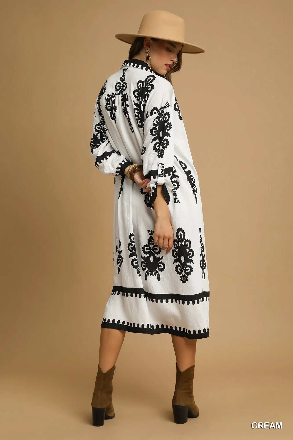 Umgee Abstract Print Midi Dress