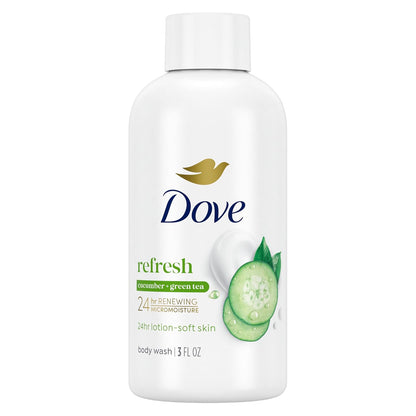 Dove Body Wash 24 Count Refreshing Cucumber and Green Tea Refreshes Skin Cleanser That Effectively Washes Away Bacteria While Nourishing Your 3 oz