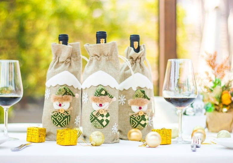 Christmas Wine Bottle Socks Decor