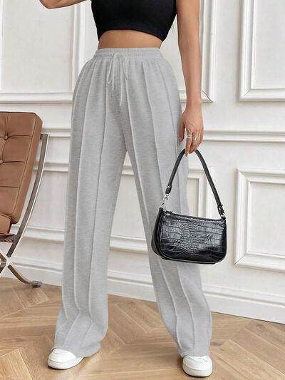 Drawstring Elastic Waist Pants with Pockets for Women