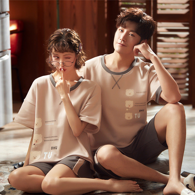 Couple Pajamas Short Sleeve Set