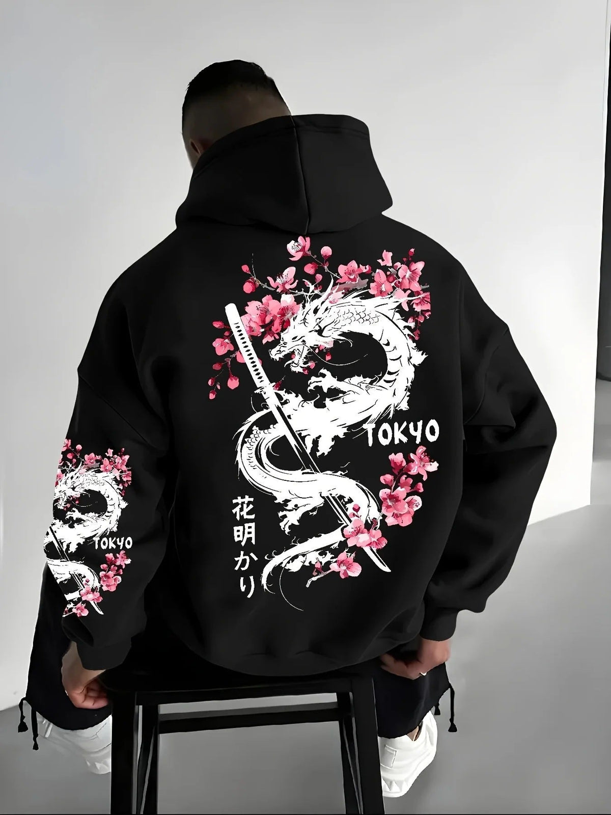 Fashionable Printed Hooded Casual Mens Sweatshirt