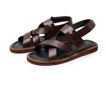 Summer Genuine Leather Casual Sandals Men