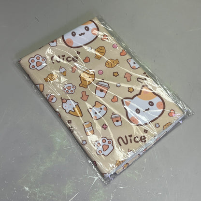 LOVLEY CAVES Self Adhesive Cat Wrap Grooming Polyester Blanket Kawaii Pattern 21"