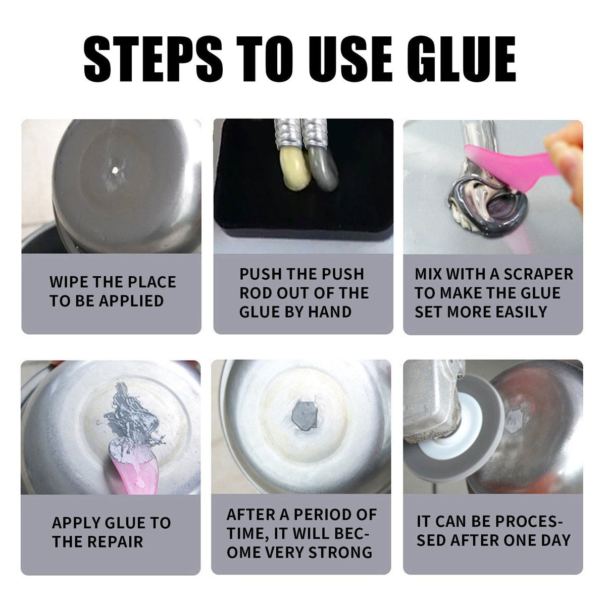 AB Casting Glue, Fast Drying Metal Tank Repair High Temperature Casting Glue