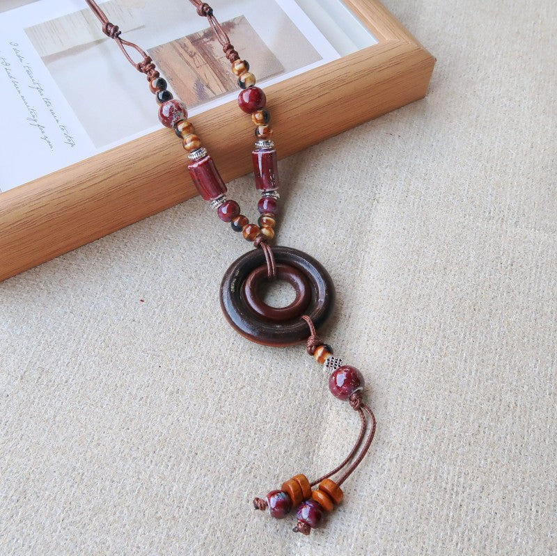 Vintage Ethnic-Style Ceramic Necklace For Women