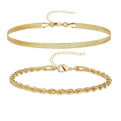 Multi-layer Light-luxury Bracelet Round-bead Chain Anklet