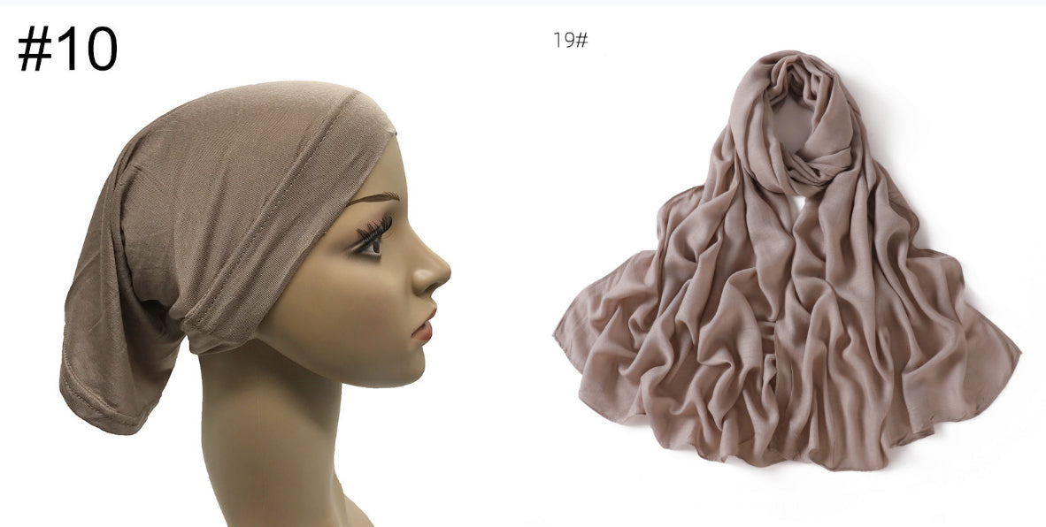 Modal Solid-color Thin-edged Breathable Headscarf