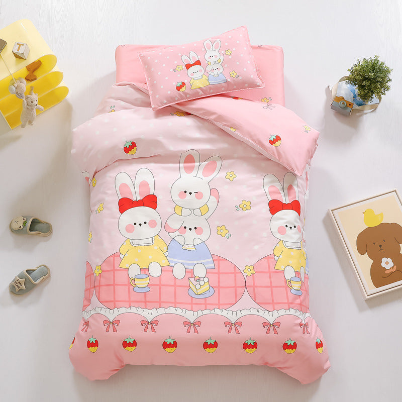 Cotton Kindergarten Three-piece Bedding Set