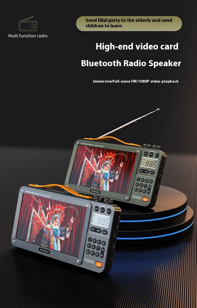 Elderly Full Band Bluetooth Radio with Video Player