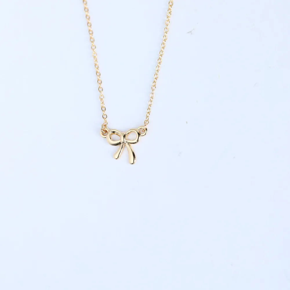 18K Gold-Plated Bow Necklace