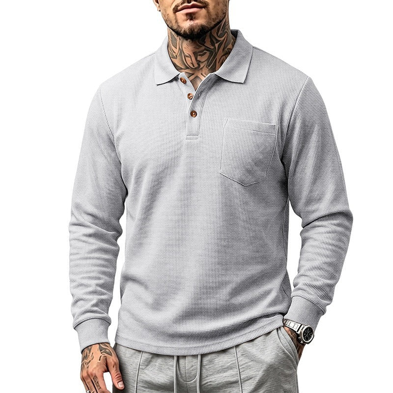 Men's Simple Casual Commuter Breathable Lapel Top