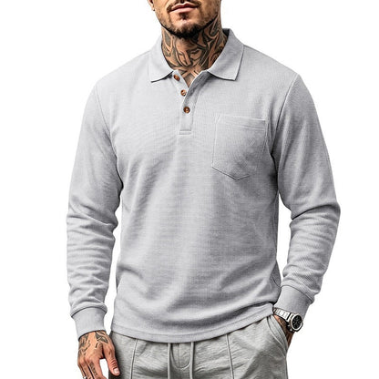 Men's Simple Casual Commuter Breathable Lapel Top
