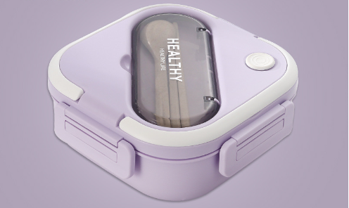 Japanese style simple sealed square single layer compartment lunch box