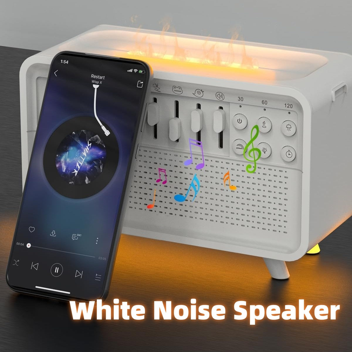 3 In 1 Bluetooth Speaker White Noise Sleep Night Light Humidifier All-in-one Machine Free Combination Of 8 Group Nature Sound
