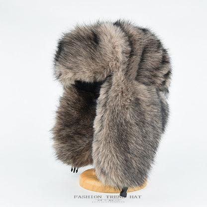 Winter Thickened Plush Outdoor Warm Ear-covering Hat