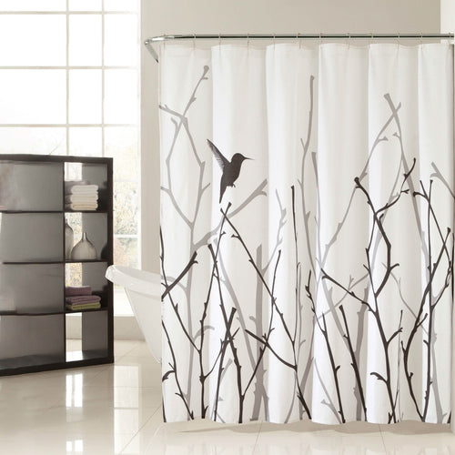72x72" Bird Branches Polycotton Spa Bath Shower Curtain