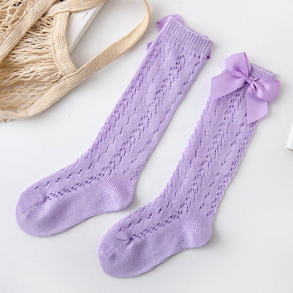 Hollow Loop Mesh Calf Socks For Children