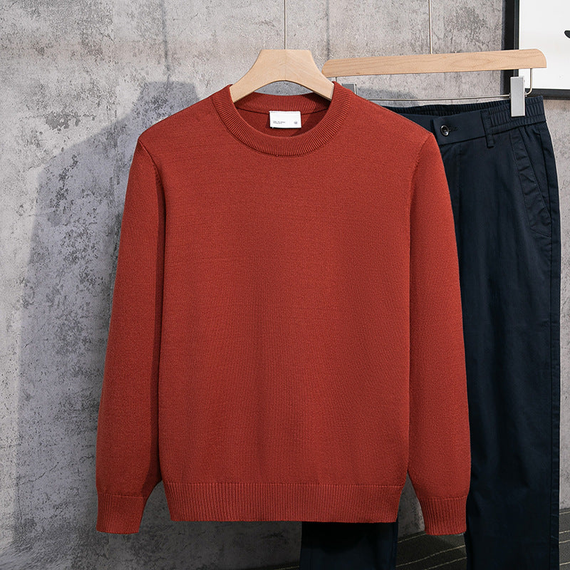 Mens Knitted Pullover With A Crew Neck
