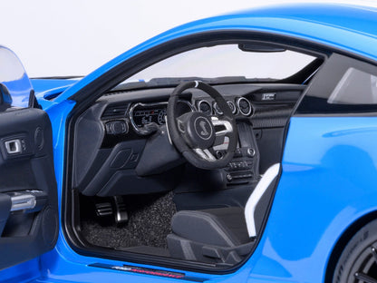 Ford Mustang Shelby GT500 Grabber Blue with White Stripes 1/18 Model Car by Autoart
