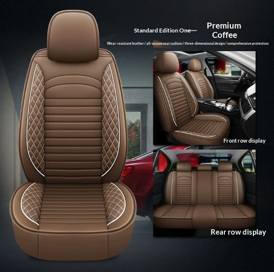 Four-Season Universal Leather Seat Covers Full-Enclosure Five-Seater Car Mats