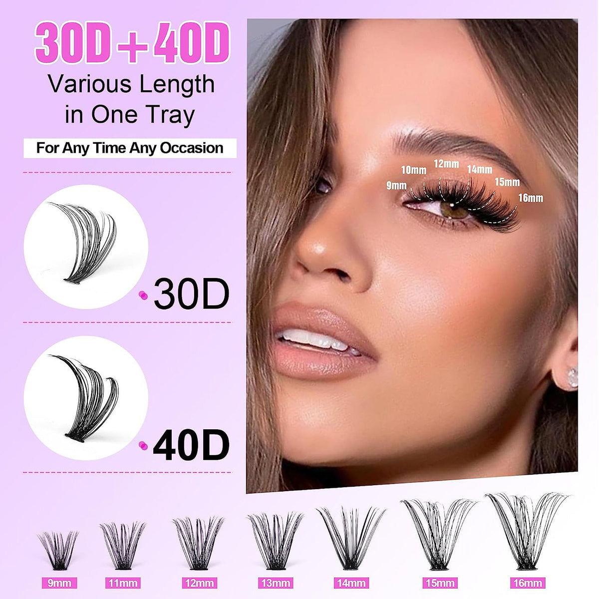 DIY Cluster Lashes Mixed Package False Eyelashes