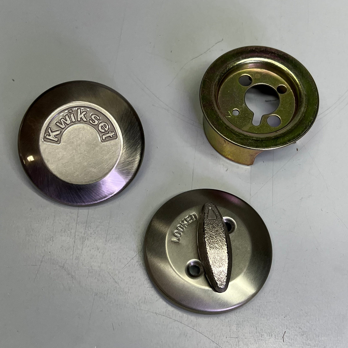 KWIKSET One Sided Deadbolt 667 15 RCAL 2 3/8" Backset Satin Nickel 96670-016