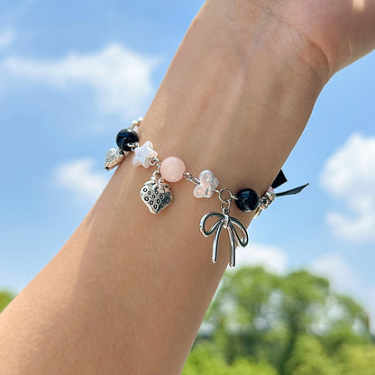 Ocean vacation style starfish versatile set, handmade small fresh pearl alloy necklace