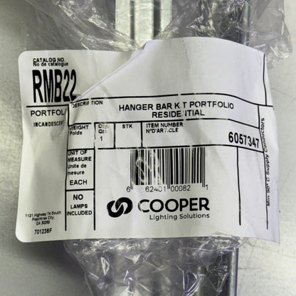 COOPER Hanger Bar K T Portfolio Residential 22"L Grey RMB22
