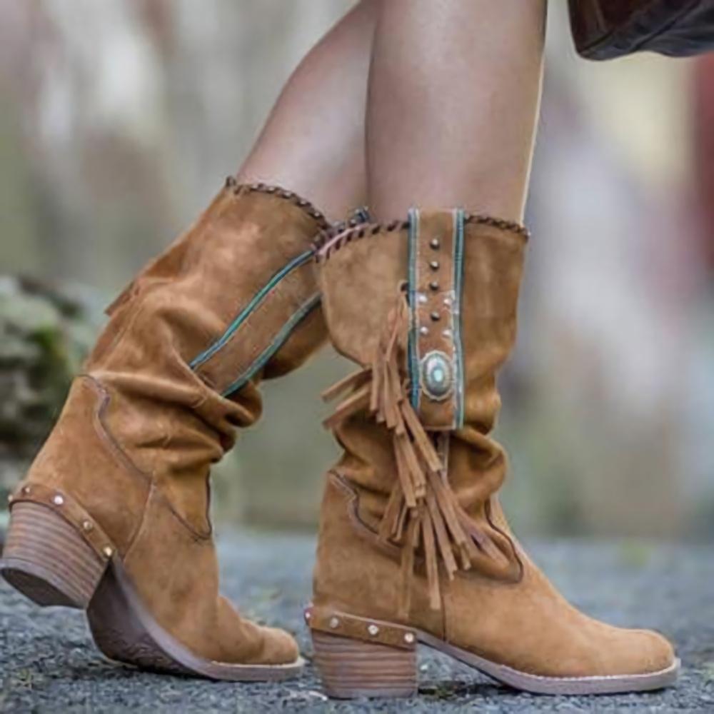 Woman Square Heel Shoe Booties