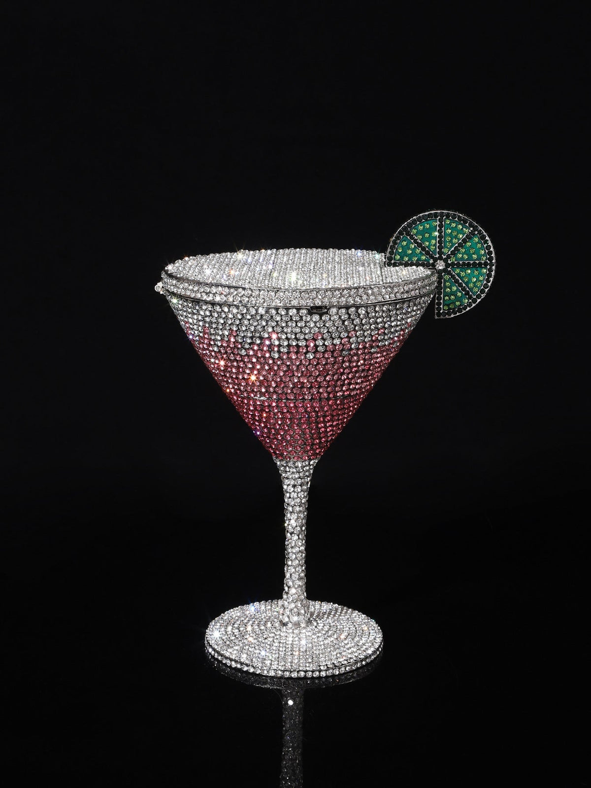 High-end Luxurious Heavy-Embroidered Shiny Champagne Bottle Rhinestone Evening Bag