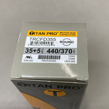 TITAN PRO Motor Run Capacitor 4.8"x2.2" Grey TRCFD355