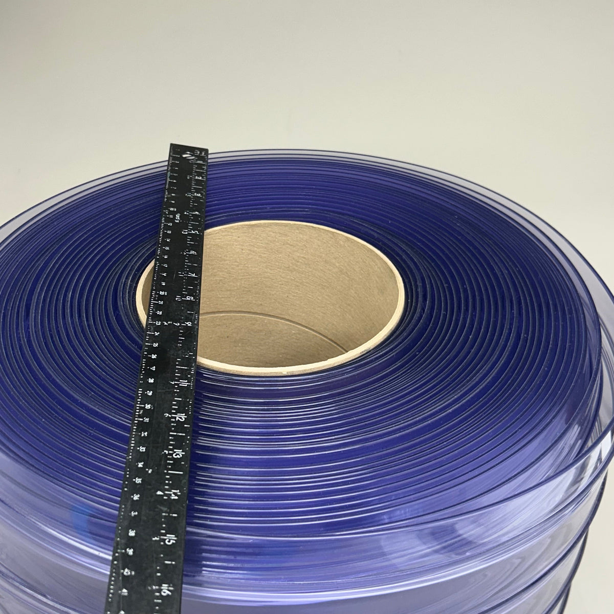 Bulk Roll Of Ribbed Flexible PVC Material 100' Blue Tint