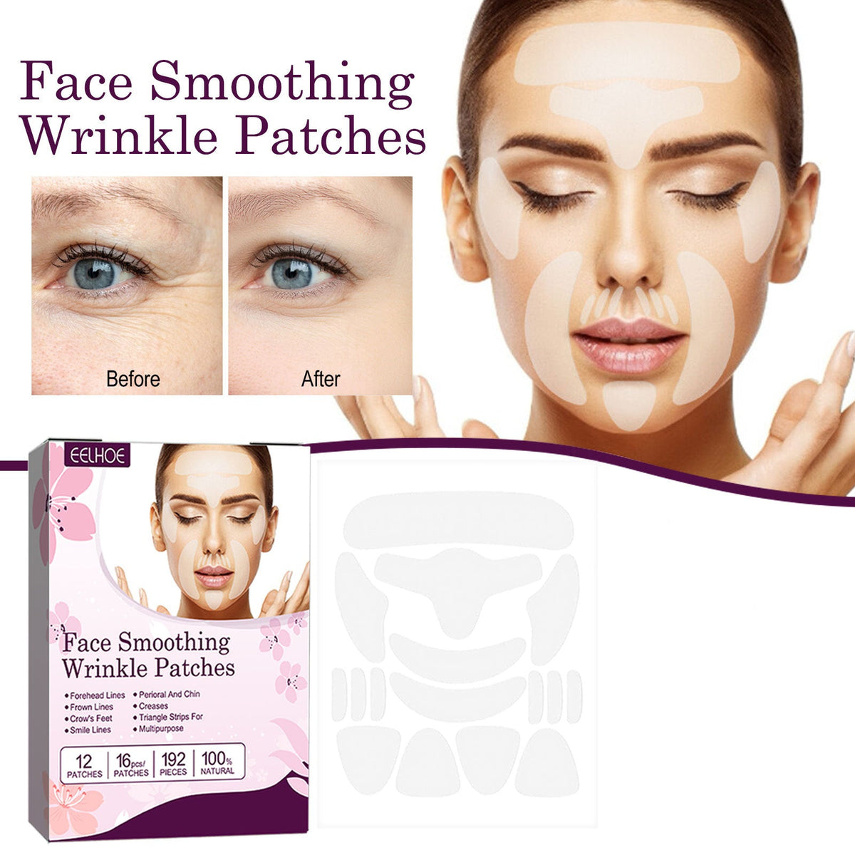 Face Smoothing And Anti-Wrinkle Patch, Lighten The Fine Lines In The Eyes And Lift The Lines On The Head