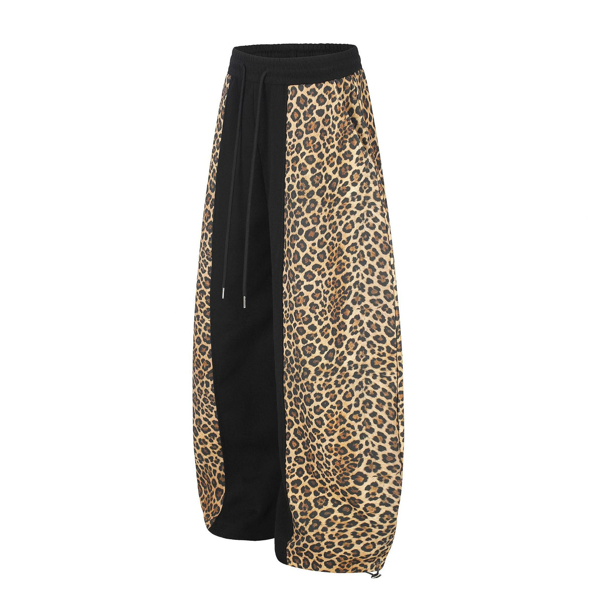 Leopard-print Patchwork Boot-cut Pants Unisex