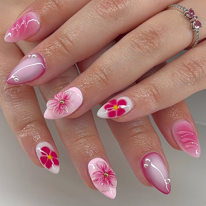 3D Almond-shaped Wearable Nails