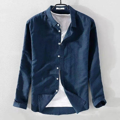 Mens Long Sleeve Casual Slim-fit Youth Style Japanese Style Simple And Breathable