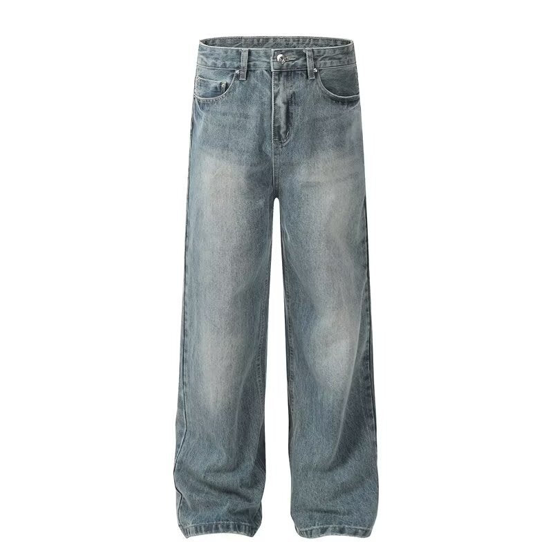 Mens Loose-Fit Straight-Leg Trousers With Lightning Bolt Pattern