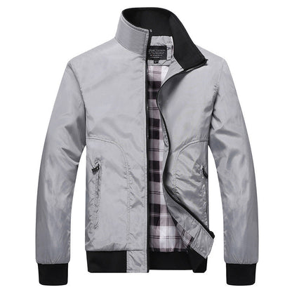 Korean-style Casual Mens Coat With A Stand-up Collar