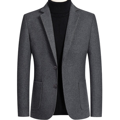 Autumn And Winter Solid Color Short Wool Woolen Men's Suit