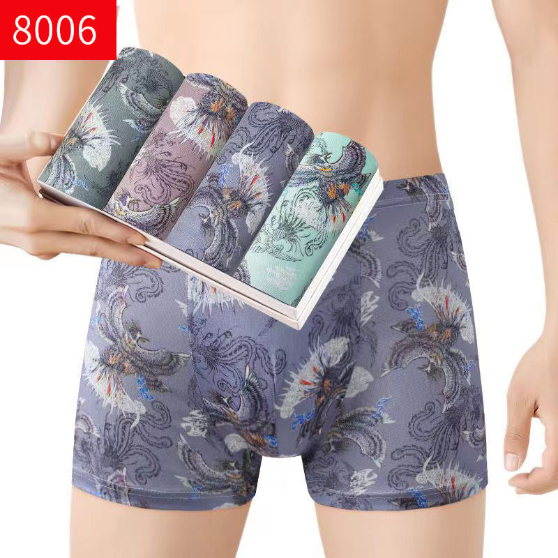 Men's Mid-waist Breathable Boxer Underwear
