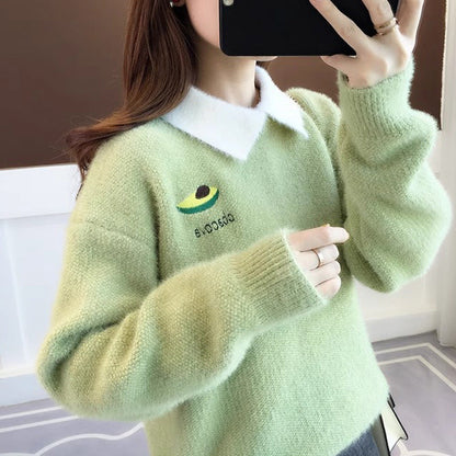 New Autumn Winter Mink-Blend Sweater For Women