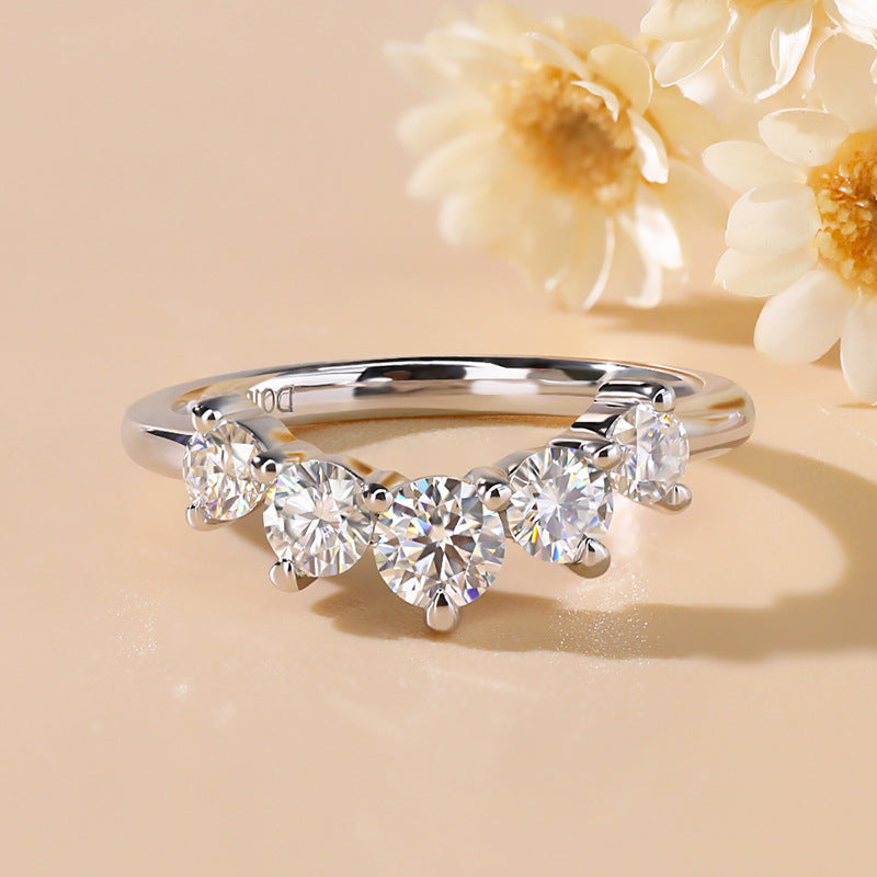 925 Sterling Silver Moissanite Ring For Women