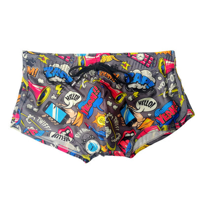 Boys' Nylon Bikini Boxer Swimming Trunks