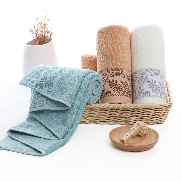 Wisteria Flower 32-Ply Jacquard Cotton Towel