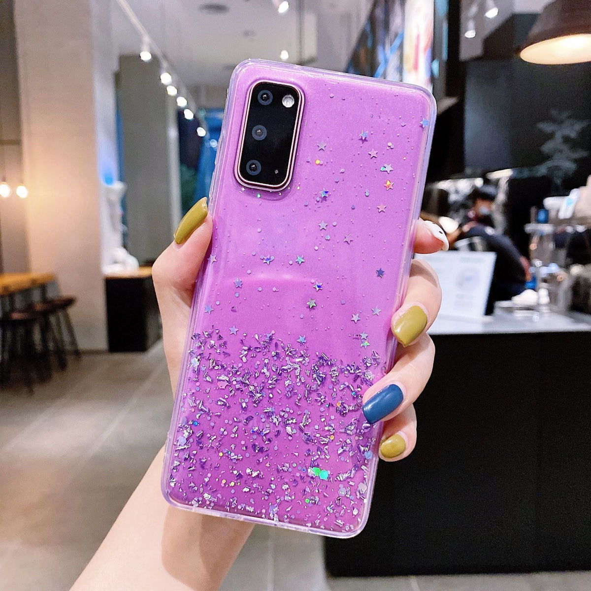 Starry Sky Silver Foil Epoxy Phone Case