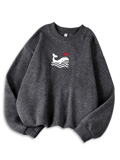 Womens Casual Sweatshirt With Print Cozy Hoodie For Fall Soft Wool Blend