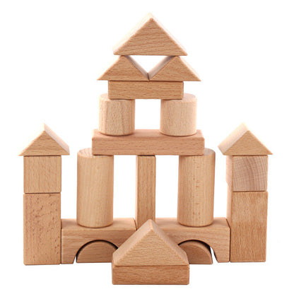 Puzzle Wooden Children's Wooden Boxed Beech 22 Pieces Can Be Bitten Assembled Building Blocks Pile Up Early Education Toys