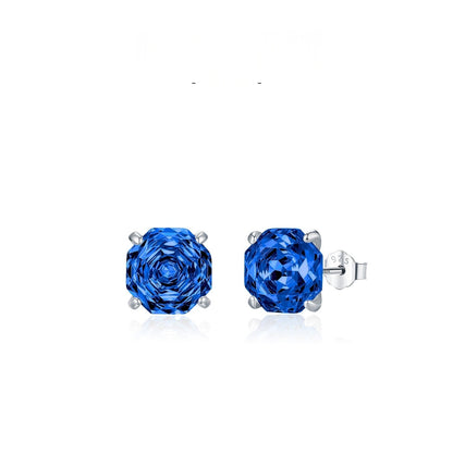 Basic Rose-cut Sparkling Diamond Stud Earrings Unisex Accessory